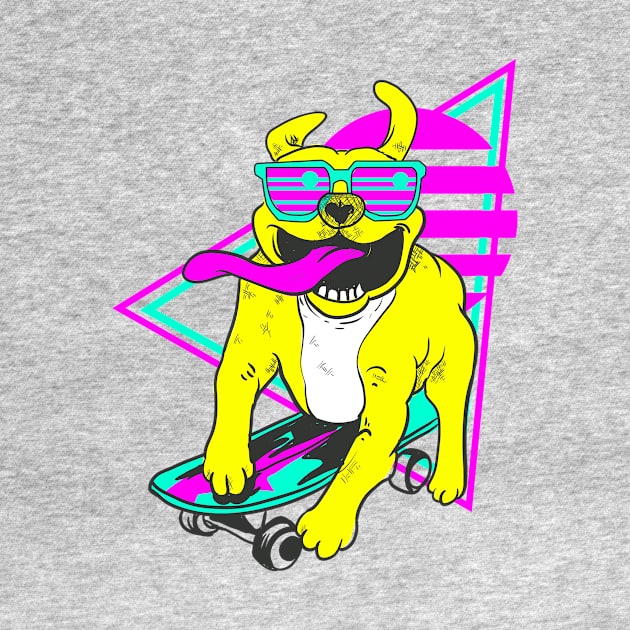 RETRO PIT BULL ON SKATES BOARD by Deduder.store